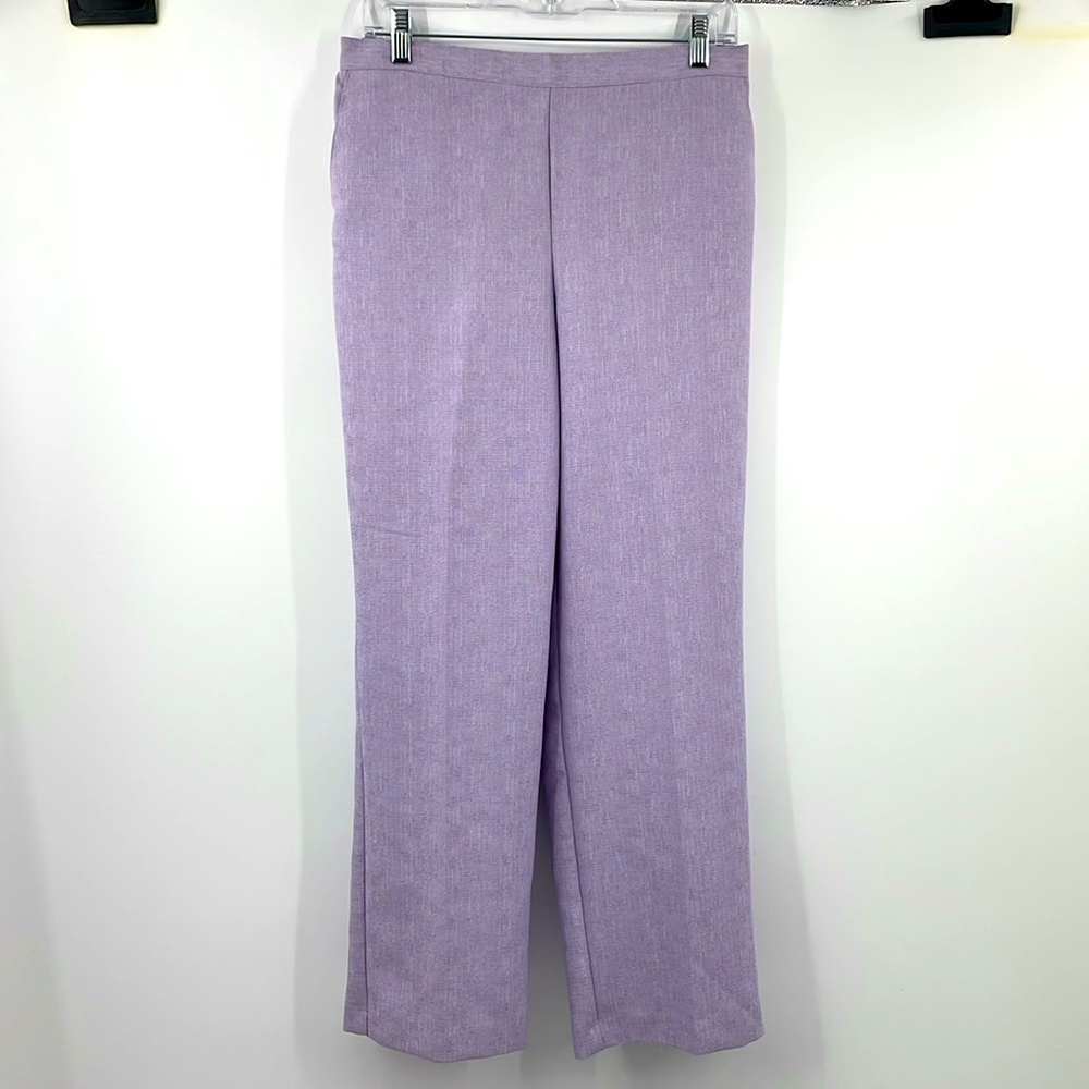 NWT vintage y2k Alfred Dunner pastel Lilac Pull On Pants Size 10